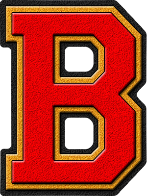  Scarlet Red & ginto Varsity Letter B