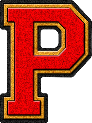 Scarlet Red & ginto Varsity Letter P