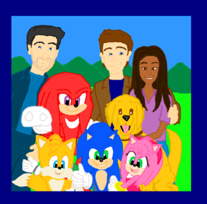  Sonic, Tails, Knuckles, Amy Rose, Tom and Maddie, Ozzie and Wade (Family and Friends)