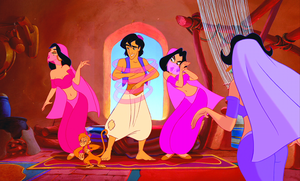  Walt Дисней Screencaps – The Harem Girls, Abu & Prince Аладдин