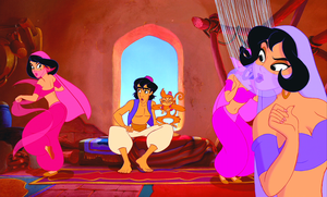 Walt Disney Screencaps – The Harem Girls, Prince Aladdin & Abu