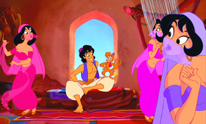  Walt ডিজনি Screencaps – The Harem Girls, Prince আলাদীন & Abu