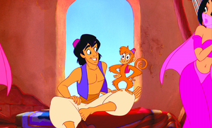 Walt Disney Screencaps – The Harem Girls, Prince Aladdin & Abu