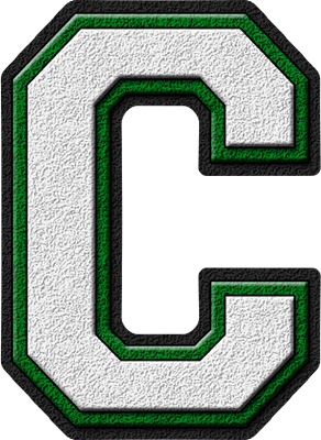  White & Green Varsity Letters C