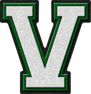  White & Green Varsity Letters V