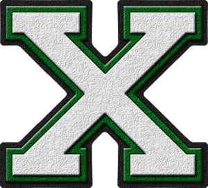  White & Green Varsity Letters X