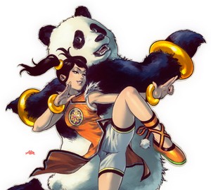 Xiaoyu and panda