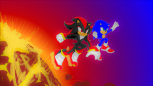  (Fearless jaar of the Shadow the Hedgehog) with his rival Sonic the Hedgehog..... (Movie Version)..