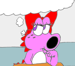 "Love Note" Birdo-blank textless thought bubble