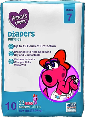  Birdo-themed Parent's Choice diapers