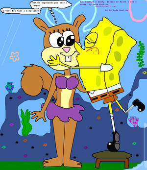 SpongeBob kissing Sandy