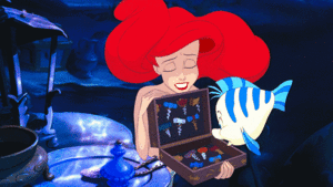  Walt Disney Gifs – Princess Ariel & menggelepar, flounder