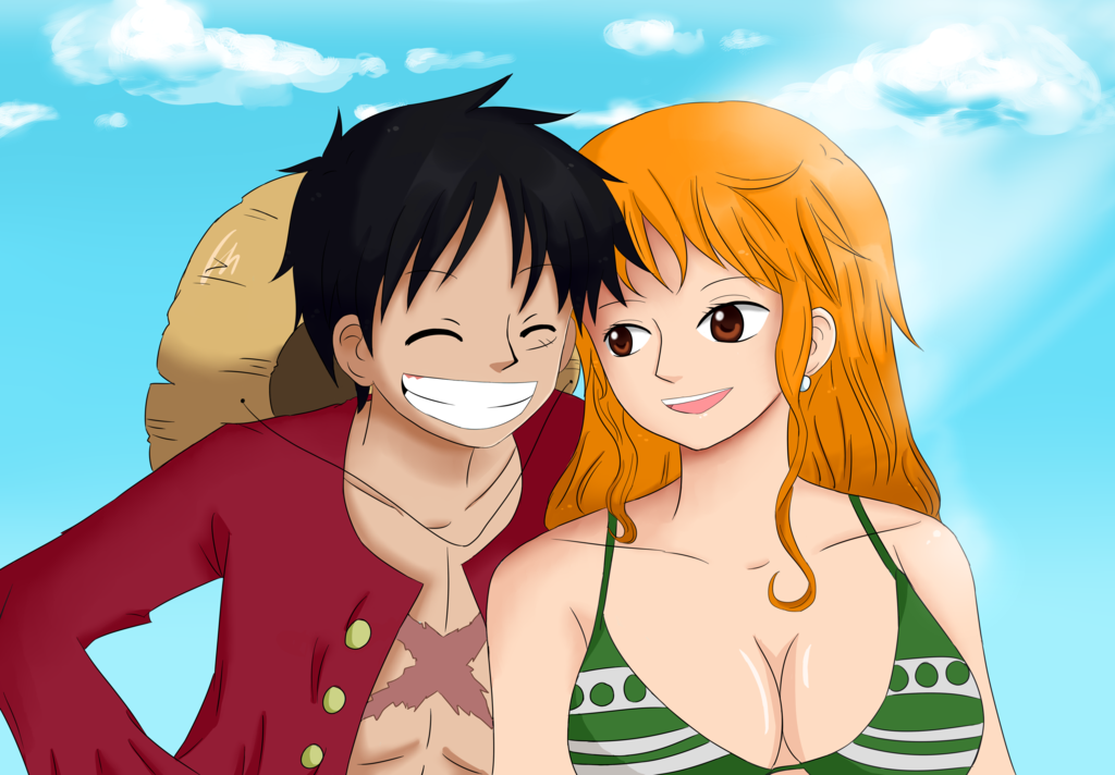 Luffy and Nami.