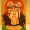 Molly/Eva from Oban Star Racers in Acrylic paint on cardboard.  LostInTheShadow photo