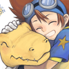 Ahh, the bond between a boy and his... Agumon, wat are you going here? Herosong64 photo