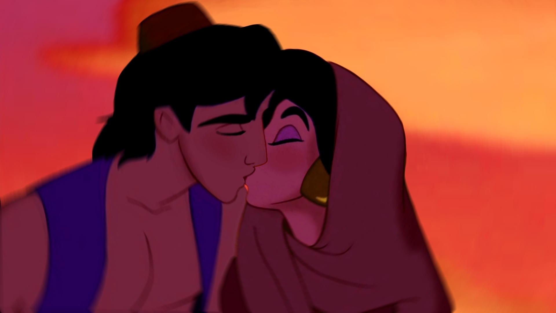 Fanpop - KristinART_18's Photo: Aladdin & Jasmine/kiss.